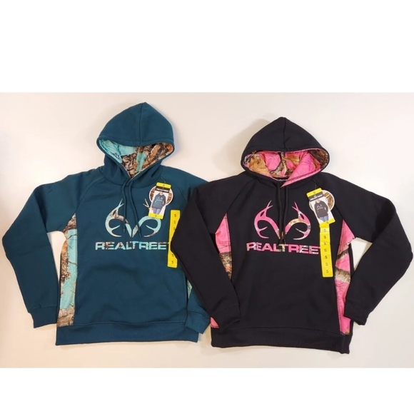 RealTree Ladies' Camo Teal Pullover Hoodie NWT- 2 colors available - Picture 2 of 5